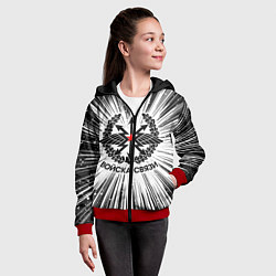 Толстовка на молнии детская Войска связи, цвет: 3D-красный — фото 2