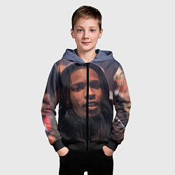 Толстовка на молнии детская ASAP Rocky: Black Hip-Hop, цвет: 3D-черный — фото 2