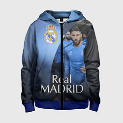 Толстовка на молнии детская Real Madrid, цвет: 3D-синий