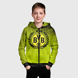 Толстовка на молнии детская Borussia5, цвет: 3D-черный — фото 2