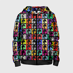 Толстовка на молнии детская The Beatles: pop-art, цвет: 3D-черный