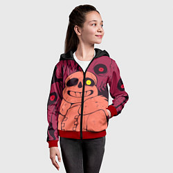 Толстовка на молнии детская Sans Undertale, цвет: 3D-красный — фото 2