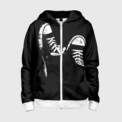 Толстовка на молнии детская Кеды, цвет: 3D-белый