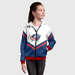 Толстовка на молнии детская NHL: Columbus Blue Jackets, цвет: 3D-красный — фото 2