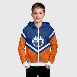 Толстовка на молнии детская NHL: Edmonton Oilers, цвет: 3D-белый — фото 2
