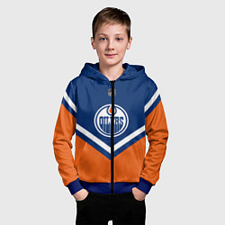 Толстовка на молнии детская NHL: Edmonton Oilers, цвет: 3D-синий — фото 2