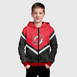 Толстовка на молнии детская NHL: New Jersey Devils, цвет: 3D-красный — фото 2