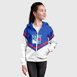 Толстовка на молнии детская NHL: New York Rangers, цвет: 3D-белый — фото 2