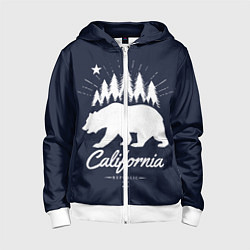 Толстовка на молнии детская California Republic, цвет: 3D-белый