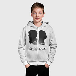Толстовка на молнии детская Sherlock Edition, цвет: 3D-белый — фото 2
