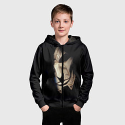 Толстовка на молнии детская Маска, цвет: 3D-черный — фото 2