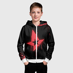Толстовка на молнии детская Astralis: Black collection, цвет: 3D-белый — фото 2