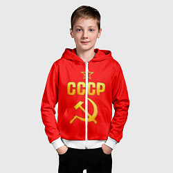 Толстовка на молнии детская СССР, цвет: 3D-белый — фото 2