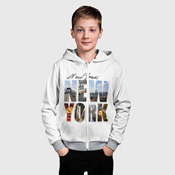 Толстовка на молнии детская Панорамы Нью Йорка, цвет: 3D-меланж — фото 2