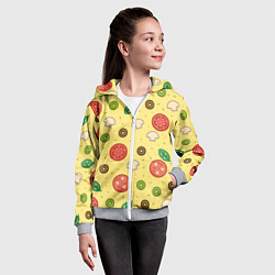 Толстовка на молнии детская Pizza, цвет: 3D-меланж — фото 2