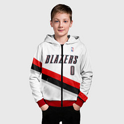Толстовка на молнии детская Portland Trail Blazers 0, цвет: 3D-красный — фото 2