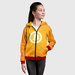 Толстовка на молнии детская Bitcoin Orange, цвет: 3D-красный — фото 2