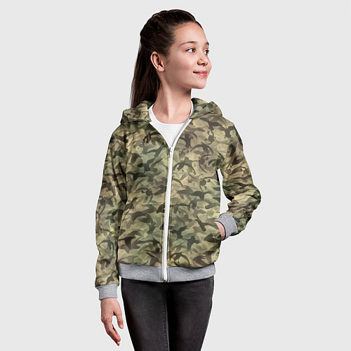 Детская толстовка на молнии Камуфляж с утками / 3D-Меланж – фото 4
