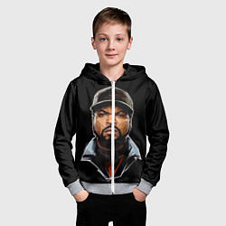 Толстовка на молнии детская Ice Cube цвета 3D-меланж — фото 2