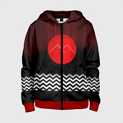 Толстовка на молнии детская Twin Peaks Sun, цвет: 3D-красный