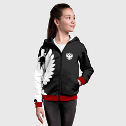 Толстовка на молнии детская Russia - Black collection, цвет: 3D-красный — фото 2
