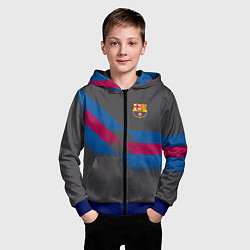 Толстовка на молнии детская Barcelona FC: Dark style, цвет: 3D-синий — фото 2