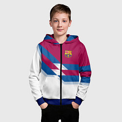 Толстовка на молнии детская Barcelona FC: White style, цвет: 3D-синий — фото 2