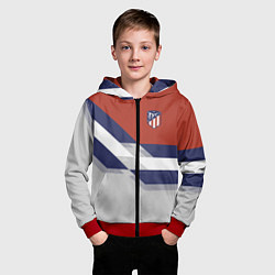 Толстовка на молнии детская Atletico FC: Grey style, цвет: 3D-красный — фото 2