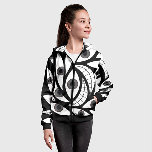 Детская толстовка на молнии Alchemist Eyes / 3D-Черный – фото 4