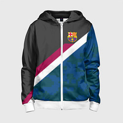 Толстовка на молнии детская FC Barcelona: Sport Camo, цвет: 3D-белый