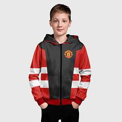 Толстовка на молнии детская Man UTD FC: Vintage 2018, цвет: 3D-красный — фото 2