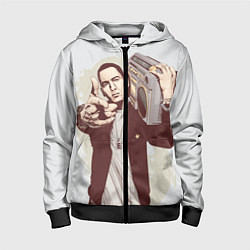 Толстовка на молнии детская Eminem: Street Music, цвет: 3D-черный