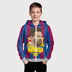 Толстовка на молнии детская FCB Lionel Messi, цвет: 3D-меланж — фото 2