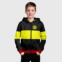 Толстовка на молнии детская Borussia 2018 Black and Yellow, цвет: 3D-красный — фото 2
