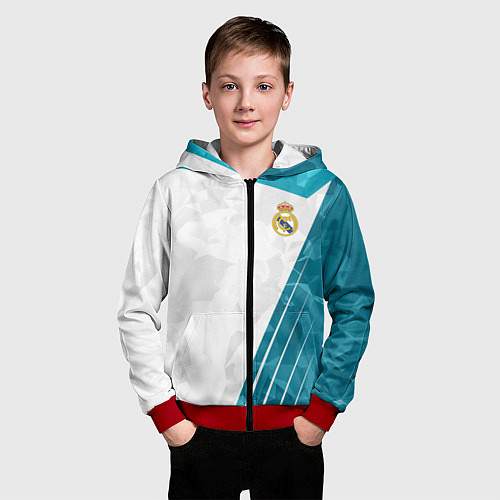 Детская толстовка на молнии FC Real Madrid: Abstract / 3D-Красный – фото 3