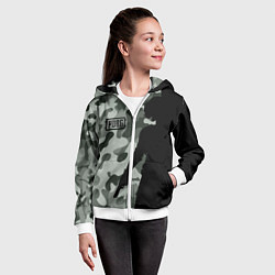 Толстовка на молнии детская PUBG: Camo Shadow, цвет: 3D-белый — фото 2