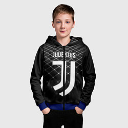 Толстовка на молнии детская FC Juventus: Black Lines, цвет: 3D-синий — фото 2