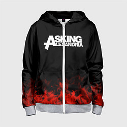 Толстовка на молнии детская Asking Alexandria: Flame, цвет: 3D-меланж