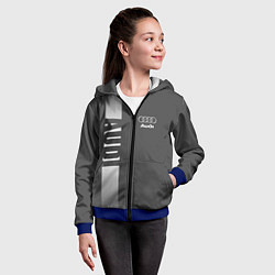 Толстовка на молнии детская Audi: Grey Sport, цвет: 3D-синий — фото 2