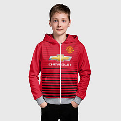 Толстовка на молнии детская FC Manchester United: Away 18/19, цвет: 3D-меланж — фото 2