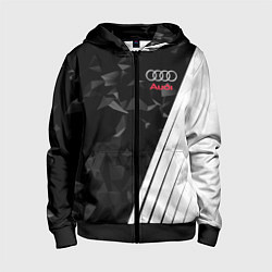 Толстовка на молнии детская Audi: Black Poly, цвет: 3D-черный