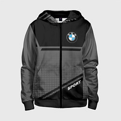 Толстовка на молнии детская BMW SPORT БМВ СПОРТ, цвет: 3D-черный