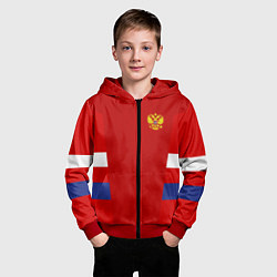 Толстовка на молнии детская Russia: Sport Tricolor, цвет: 3D-красный — фото 2