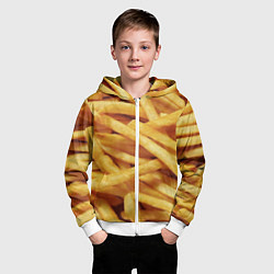 Толстовка на молнии детская Картофель фри, цвет: 3D-белый — фото 2