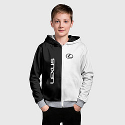 Толстовка на молнии детская Lexus: Black & White, цвет: 3D-меланж — фото 2