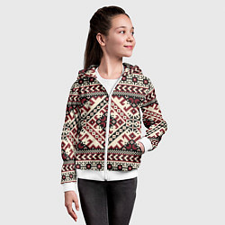 Толстовка на молнии детская Славянский орнамент, цвет: 3D-белый — фото 2