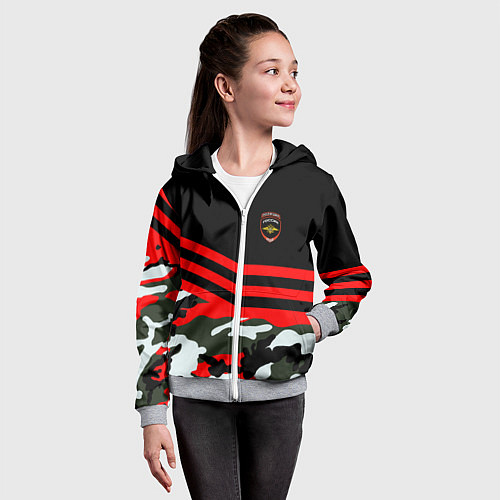Детская толстовка на молнии Полиция: Камуфляж / 3D-Меланж – фото 4