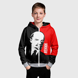 Толстовка на молнии детская Хитрый Ленин, цвет: 3D-меланж — фото 2