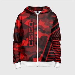 Детская толстовка на молнии CS:GO Red Camo