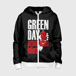 Толстовка на молнии детская Green Day: American Idiot, цвет: 3D-белый